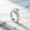 Tong Lin transfronteiriço novo anel de prata esterlina S925 zircão moda anel dois-em-um pulseira de personalidade anel feminino