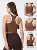 Colete de ioga feminino em formato de I, com contraste de cores, à prova de choque, anti-flacidez, de alta resistência, sem mangas, esportivo e fitness D25055