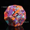 Dados de turquesa artificial coloridos com letras pretas mais vendidos atacado dados multifacetados para jogos de tabuleiro DND TRPG