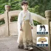 Hanfu Infantil Saia Mamian para Meninos 2025 Novo Traje Estilo Chinês Primavera Traje Antigo Estiloso Fantasia de Performance Tradicional Roupa Tang