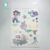 Novos adesivos de tatuagem de sereia para vendas transfronteiriças, adesivos de tatuagem a laser metálicos de moda personalizados originais