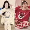 Pijama Japonés Girly para Primavera y Otoño para Mujer, Dulce Traje de Dos Piezas de Manga Larga de Otoño, Ropa de Casa para Salir