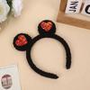 Nova Tiara de Orelhas de Amor Celebrante da Internet Feminina Doce Carimbo de Cabelo Ajuste Máscara Antiderrapante Tiara de Pelúcia Acessórios de Cabelo Fofos Infantis