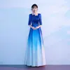 Vestido de Performance para Coro Feminino, Novo Vestido Longo para Apresentadora, Estudante, Adulto, Recitação de Poesia, Banquete, Elegante Vestido de Noite