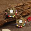 Pendientes Largos Bohemios Cuidadosamente Seleccionados para Mujer, Pendientes de Borla Acrílica Coloridos Retro, Estilo Étnico de Yunnan, Versátiles