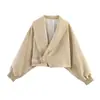 Chaqueta Corta Casual de Primavera para Mujer Estilo Europeo y Americano con Solapas 82983