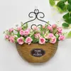 Cestas de Flores de Parede, Vasos de Flores, Cestas Suspensas, Decorações de Parede Tecidas para Interior e Exterior, Tecelagem de Bambu de Parede, Arte em Rattan Puramente Feita à Mão, Rattan de Imitação