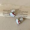 Lindos y dulces pendientes de perla de gato blanco para mujer, femeninos, delicados, de nicho, de moda, exquisitos pendientes que combinan con todo.