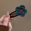 Novo Acessório de Cabelo Elegante Versátil para Mulheres - Franja de Flor de Lã Suave de Alta Qualidade, Presilha Lateral Bb