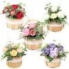 Cesta tejida, Cesta para arreglo floral simulado, Bolso tipo bandolera Mini cesta de flores, Objetos pequeños para el hogar, Bolso de mano para bodas, Exhibición para fiestas navideñas