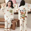 Pijama Infantil de Algodón Nube para Niños, Manga Larga, Cárdigan Delgado para Primavera y Otoño, Conjunto de Ropa de Casa Estilo Casual para Niños y Adolescentes