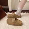 Chinelos fechados de sola grossa estilo retrô para mulheres, novo modelo outono 2026, sem cadarço, que aumentam a altura, sapatos preguiçosos Birkenstock