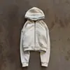 Cardigan con Capucha de Punto de Doble Capa con Diseño Deshilachado, Falso Dos Piezas, Nuevo para Otoño e Invierno, Estilo Ins, Sudadera de Moda