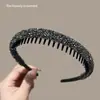Diadema Versátil para Salir 2026 Nuevo Estilo Mismo Estilo que las Celebridades de Internet Elegante Sensación de Alta Gama con Pedrería para Mujeres con Dientes Antideslizante para Lavarse la Cara