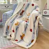 Ins macia e fofa manta de inverno quente de flanela de leite para gato, cobertor de ombro espesso de lã de cordeiro, manta decorativa para sofá