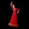 Dança de abertura estilo chinês saia de balanço grande dança de prática saia longa fantasia de performance de palco coral étnico