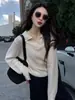 Polo de Punto Hueco Estilo Francés para Mujer, Atuendo de Principios de Otoño con un Estilo Chic de Alta Gama y Único Lazy Old Money, Top con Cuello Camisero
