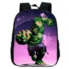 Al por mayor transfronterizo Producto Nuevo Estampado Hulk Hulk Mochila Escolar de Jardín de Infancia Hombro Mochila Hulk Pequeña, Mediana y Grande Clase Dibujos Animados