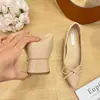 Zapatos de Punta Afilada con Lazo Pequeño Estilo Noche 2025 Nuevos Suela Suave Tacón Grueso Suave Cuero Patentado Zapatos con Plataforma Interior para Mujer