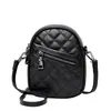 Bolso Pequeño de Piel Genuina para Mujer con Diseño Rombo para Teléfono Móvil 2020 Nuevo Famoso en Internet Todo-partido Bolso Cruzado para Teléfono Móvil Bolso Vertical de Hombro