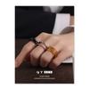 Anillo de resina chapado en oro de latón de moda exquisita sin decoloración de alta calidad de estilo retro transfronterizo europeo y americano para mujer de otoño e invierno.