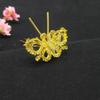 Joyería Yingyi DIY Mariposa de Doble Capa Mariposa de Primavera Horquilla para el Cabello Estilo Antiguo Tocado Corona para el Cabello Horquilla Electrophoresis Conservación del Color