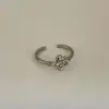 Anillo de Segunda Mano de Lujo Ligero Flor de Zirconia Estrella Ojo de Tigre para Mujer, Anillo Retro de Personalidad Única de Moda Tendencia