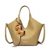 Bolso Cubo Casual de Nicho Estilo Coreano para Mujer 2026 Nuevo Estilo Minimalista Bolso Cesta Bolso de Hombro Simple para Mujer