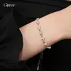 Pulsera de Hilo con Flor de Zircón Súper Brillante en Forma de Diamante y Perla, Pulsera de Lujo Ligero y de Gama Alta, Joyería de Mano Estilo Retro Francés