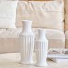 Vaso de Cerâmica Estilo Retrô Simples Americano Branco Arranjo de Flores Hidropônicas Decoração de Mesa de Sala de Estar de Alto Nível Ornamentos de Flores