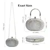 Bolso de Perlas de Alta Gama para Vestir de Noche, Bolso de Mano de Nicho para Mujer, Clutch Elegante Redondo para Qipao, Bolso de Mano para Vestido Estilo Socialité