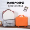 Mini Maleta, Souvenir, Estuche Cosmético Pequeño Portátil, Bolso de Mano Ligero de 14 pulgadas, Caja de Almacenamiento, Maleta Pequeña de Cuero para Mujeres