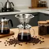 Portafiltro de Mano V60 Acero Inoxidable 304 Doble Capa Filtro de Café sin Papel Doble Uso para Té y Café Reutilizable