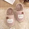 Estilo de nicho no común otoño e invierno suave cabeza de gatito blanco zapatillas de algodón alta apariencia simple moderno retro zapatillas de felpa