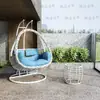 Silla Cesta Colgante Columpio de Interior Silla Colgante de Balcón Hamaca de Ocio Columpio Doble Cesta Colgante de Patio Silla de Ratán