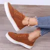 Comercio Exterior Tallas Grandes Primavera/Verano Nuevos Zapatos Planos con Cordones Cómodos Casuales para Mujer Punta Redonda Suela Plana Color Sólido Zapatos Planos Mujer