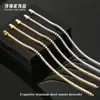 Pulsera de Cadena de Tenis Acero Inoxidable Totalmente Incrustada con Circonia Diamantada, Conserva el Color, Brillo Total de Diamante, Fila de Diamantes, Joyería de Lujo Ligero de Acero de Titanio para Hombres y Mujeres