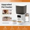 Alimentador automático para mascotas de doble banda con cámara gran angular para gato y perro, máquina de alimentación cuantitativa programada, punto visual inteligente