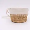 Cesta de almacenamiento de fábrica china, cesta de algodón tejida con paja, cesta de almacenamiento para cambiar y lavar ropa sucia, cesta de almacenamiento para juguetes de niños, cubo de almacenamiento de artículos diversos, comercio exterior