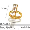 Anillos de Acero Inoxidable con Circonitas Estilo Europeo y Americano con Diseño de Línea, Sensación de Alta Gama, Apilables, Anillos Abiertos de Acero de Titanio de Alta Gama Que No Se Desvanecen