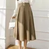 Falda de media longitud para mujer, verano 2022, nueva primavera y otoño, cintura alta, falda de corte A, falda delgada pequeña de longitud media