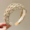 Diadema retro de corona alta para mujer, simple y elegante, diadema de ala ancha que no estrangula el cabello, accesorio para el cabello de moda estilo coreano