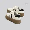 Zapatillas de entrenamiento alemanas para mujer, nuevo modelo de otoño 2026, zapatillas blancas de suela gruesa que aumentan la altura, estilo retro de moda, estilo universitario, zapatillas casuales deportivas de tabla