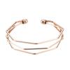 Pulseira Tendência para Mulheres, Pulseira Irregular de Losango de Três Camadas Tridimensional, Joia Geométrica Versátil para Casais, Acessório da Moda para Primavera