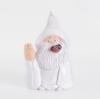 Enano de Jardín Navideño Adornos de Enano Túnica Blanca Enano Fumador Biock Manualidades de Decoración del Hogar Adornos