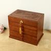 Caja de Joyería de Madera Maciza Multicapa Antigua con Cerradura Estilo Chino de Madera Retro Princesa Estilo Europeo Caja de Almacenamiento de Joyería Caja de Joyería