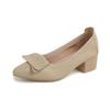 Zapatos de tacón grueso de venta caliente en verano, Nuevos zapatos de tacón medio bajo estilo hada 2025, Zapatos para mujer talla de abuela, Versátiles