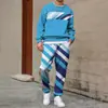 Conjunto de Moletom Masculino 2025 Primavera e Outono Transfronteiriço com Gola Redonda e Estampa, Leve e Casual, Adequado para Uso Diário