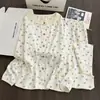 Nuevo conjunto de pijama de algodón nube con encaje de oso lindo y moderno para mujer, cárdigan de manga larga de otoño y primavera, ropa de estar de dibujos animados
