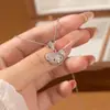Collar de Tortuga con Circonita de Venta Caliente para Mujer, Cadena de Clavícula Única de Oso de Amor Brillante, Collar de Temperamento de Lujo Ligero a la Moda